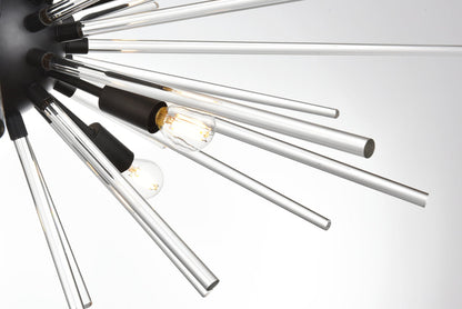 Sienna 42 inch crystal rod pendant in black