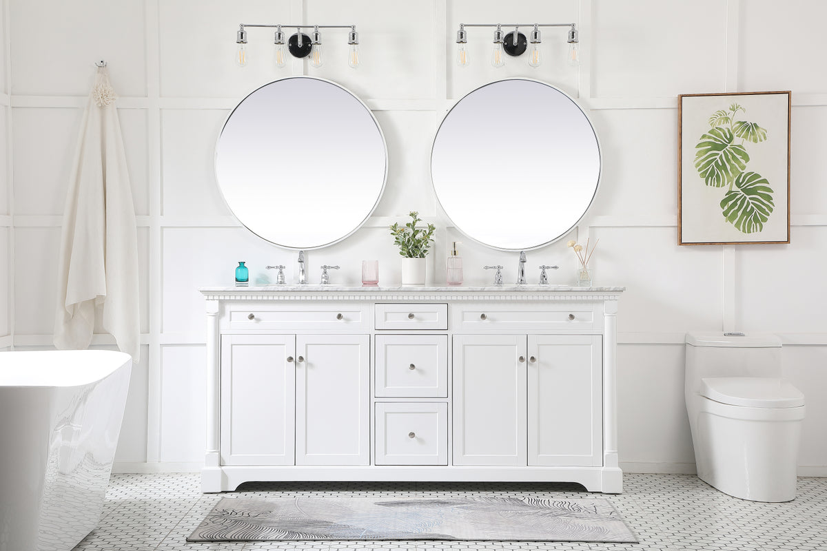 72 inch double bathroom vanity in White