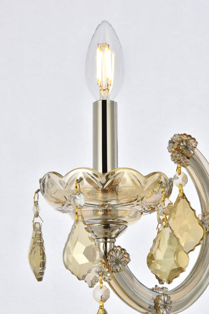 Maria Theresa 1 light Golden Teak Wall Sconce Golden Teak (Smoky) Royal Cut Crystal