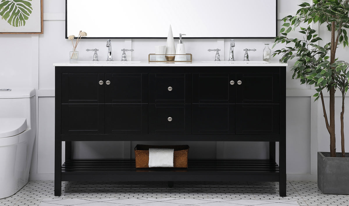 60 inch Single Bathroom Vanity in Black