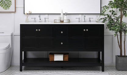 60 inch Single Bathroom Vanity in Black