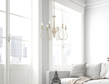 Flynx 6 lights pendant in weathered dove