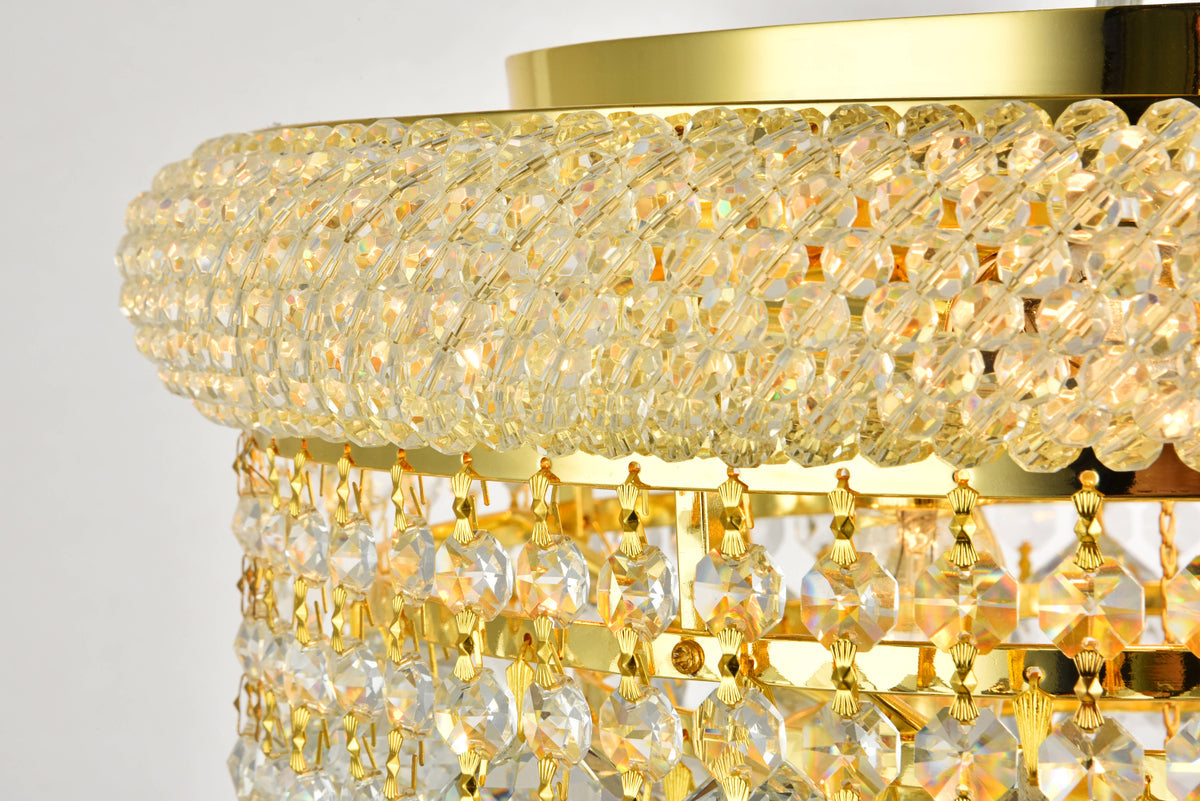 Primo 8 light Gold Flush Mount Clear Royal Cut Crystal