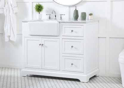 42 inch Single bathroom vanity in white