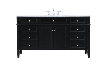 60 inch Single bathroom vanity in black