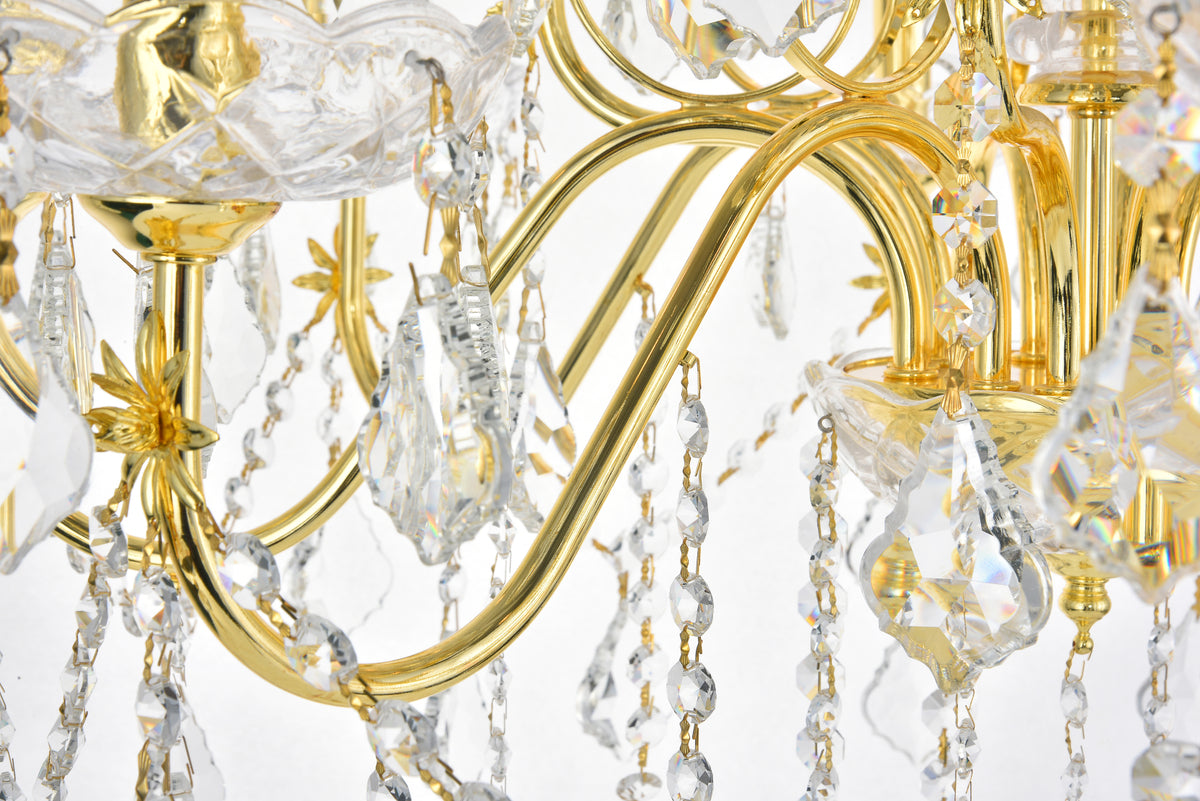 St. Francis 12 light Gold Chandelier Clear Royal Cut Crystal