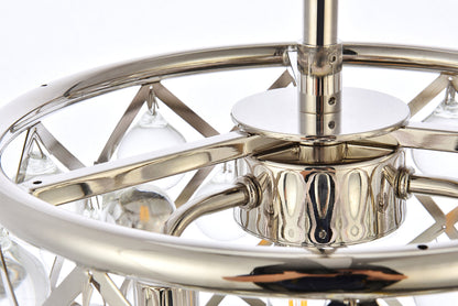 Madison 3 light polished Nickel Pendant Clear Royal Cut Crystal