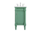 18.5 inch Single Bathroom vanity in vintage mint with ivory white engineered marble