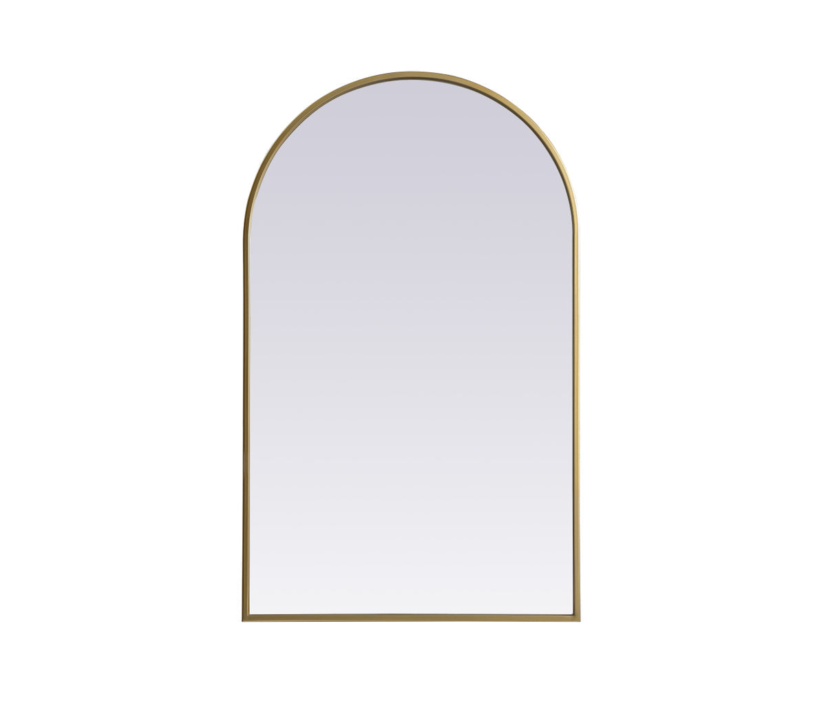 Metal Frame Arch Mirror 22x36 Inch in Brass
