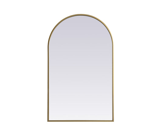 Metal Frame Arch Mirror 22x36 Inch in Brass