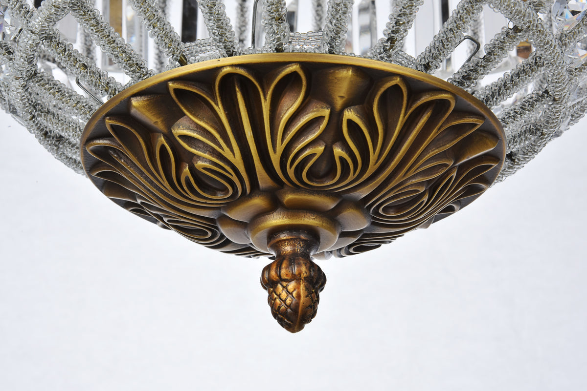 Olivia 1 light French Gold Pendant Clear Royal Cut Crystal