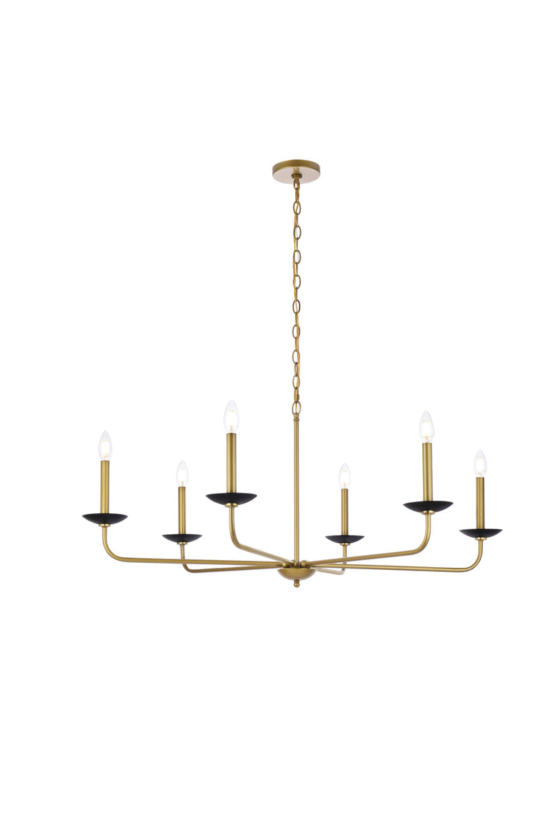 Cohen 42 inch pendant in black and brass