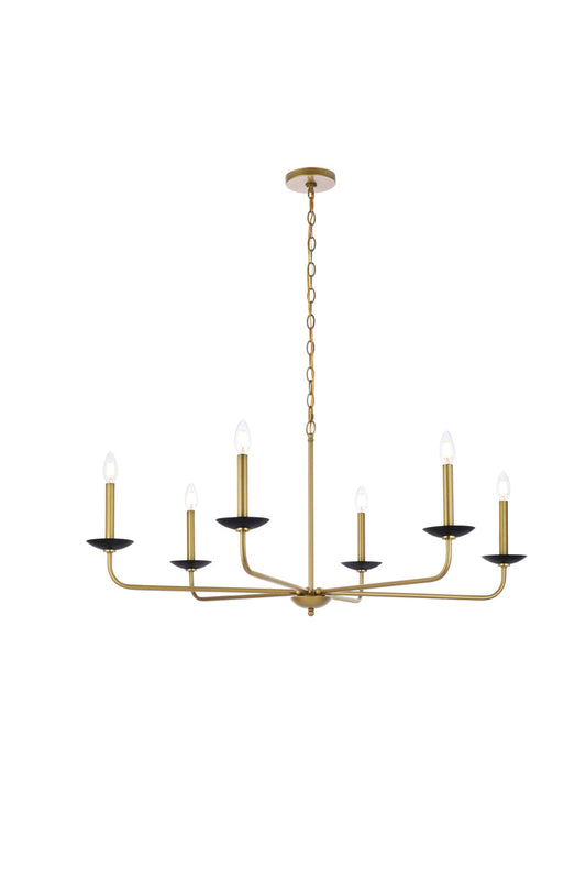 Cohen 42 inch pendant in black and brass
