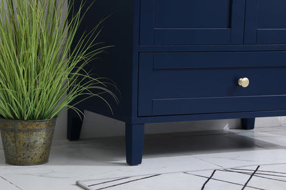 30 inch Single Bathroom Vanity in Blue with Backsplash