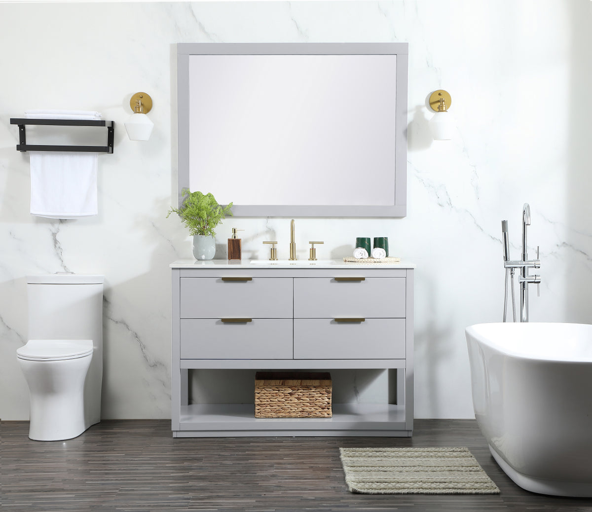 48 inch Single bathroom vanity in grey