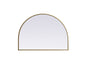 Metal Frame Arch Mirror 33x24 Inch in Brass