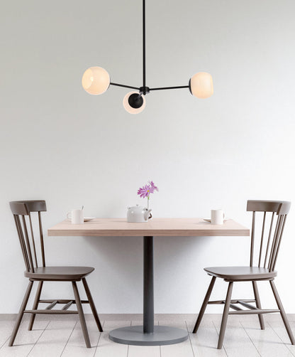 Briggs 32 inch pendant in black with white shade