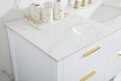 60 inch Single bathroom vanity in white