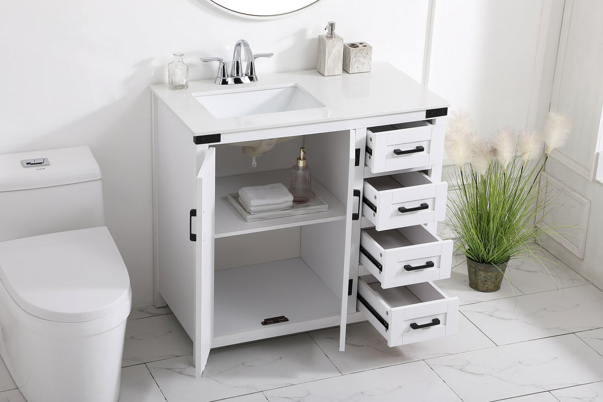 36 inch bathroom vanity in White