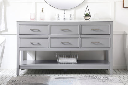 60 inch Single bathroom vanity in gray