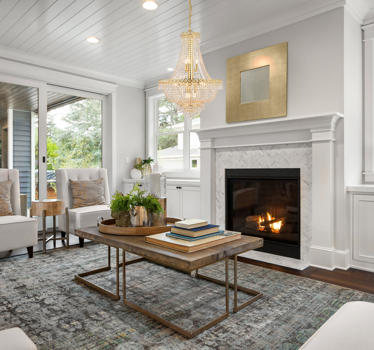 Century 12 light Gold Chandelier Clear Royal Cut Crystal