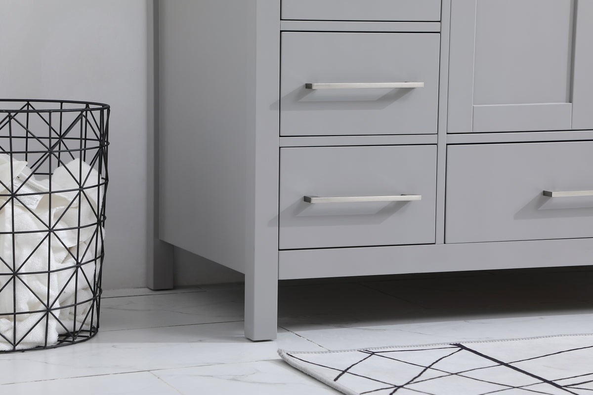48 inch Single Bathroom Vanity in Gray with Backsplash