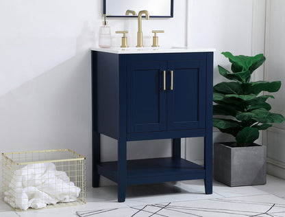 24 inch Single Bathroom Vanity in Blue