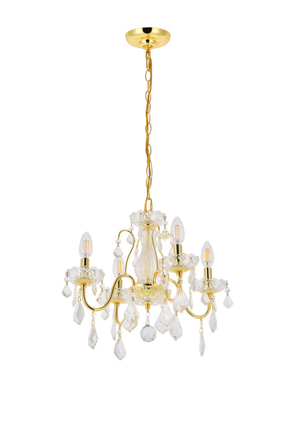 St. Francis 4 light Gold Pendant Clear Royal Cut Crystal