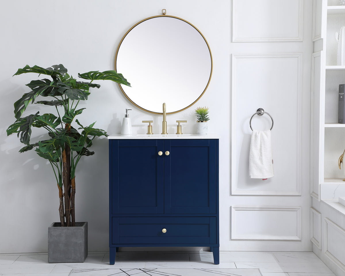 30 inch Single Bathroom Vanity in Blue