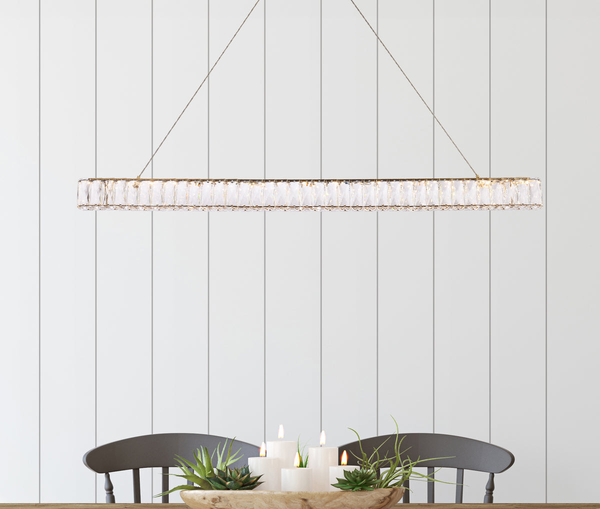 Monroe 47 inch LED linear pendant in gold