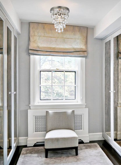 Nordic 1 light antique silver Flush Mount Clear Royal Cut Crystal