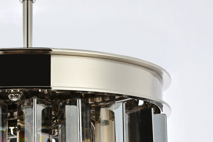 Sydney 3 light polished nickel Pendant Silver Shade (Grey) Royal Cut Crystal