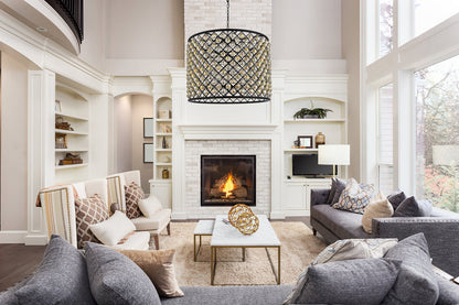 Madison 12 light Matte Black Chandelier Golden Teak (Smoky) Royal Cut Crystal