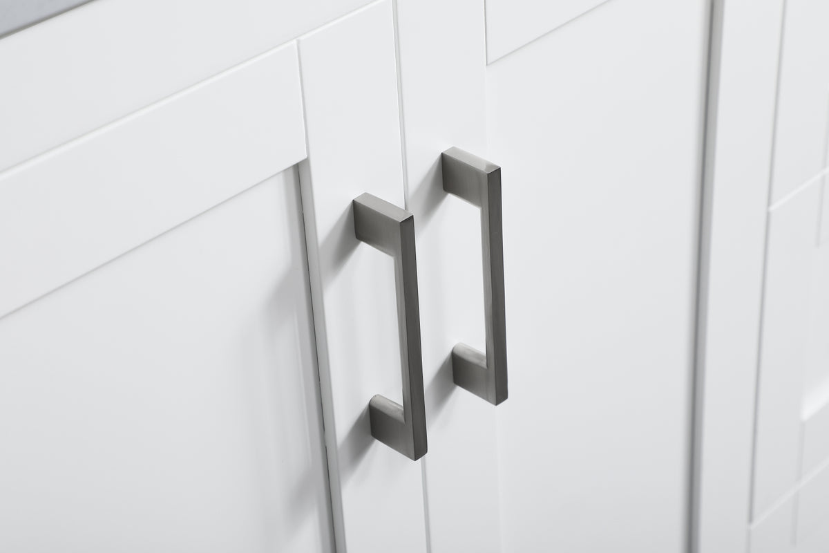 36 inch Single Bathroom Vanity in White with Backsplash