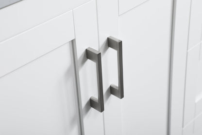 36 inch Single Bathroom Vanity in White with Backsplash