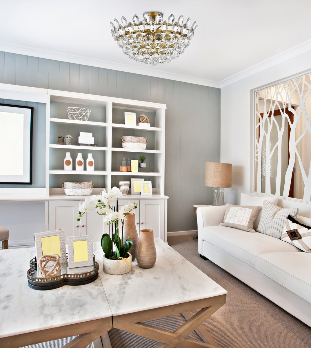 Emilia 20 inch flush mount in brass