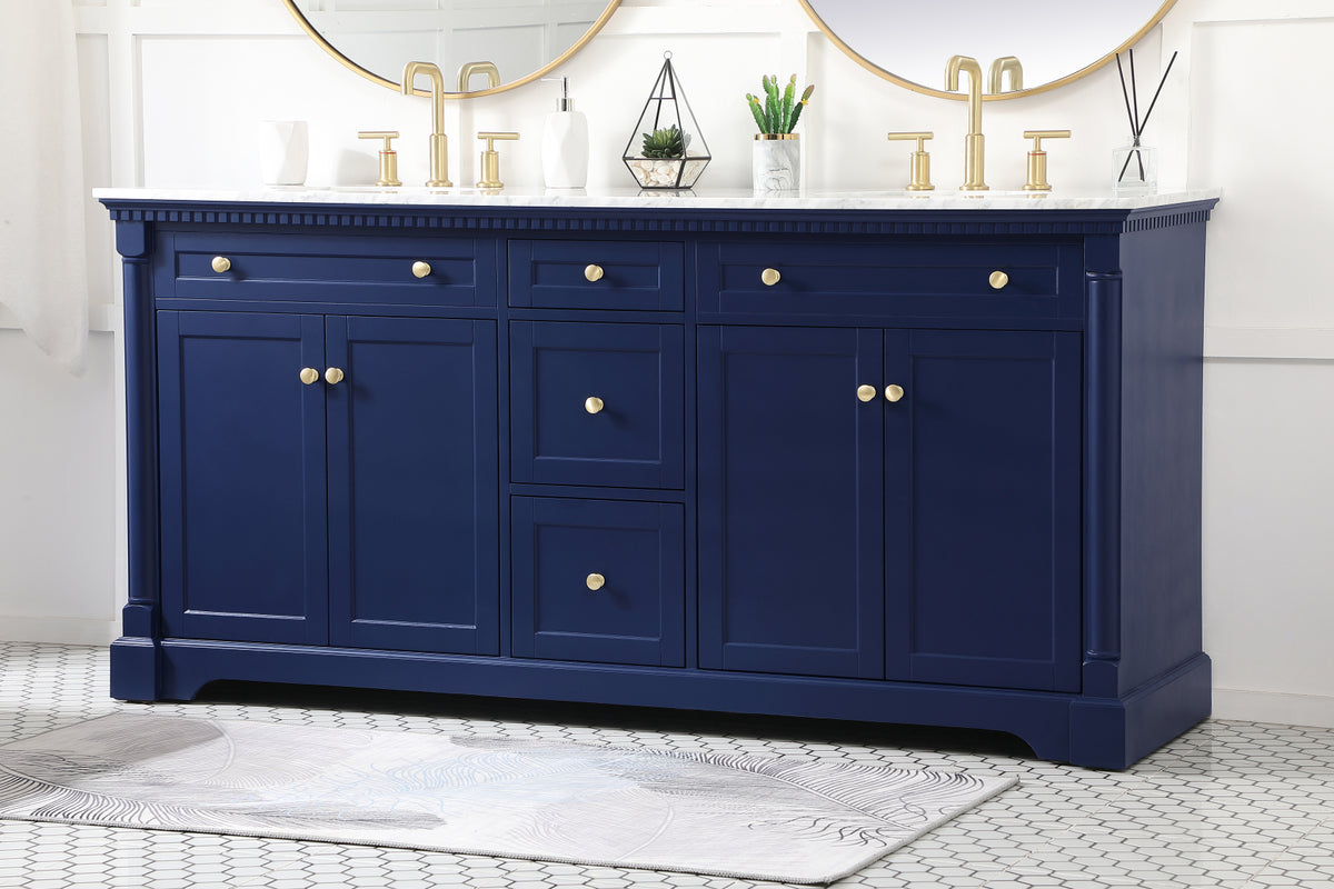 72 inch double bathroom vanity in Blue