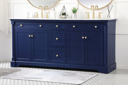 72 inch double bathroom vanity in Blue