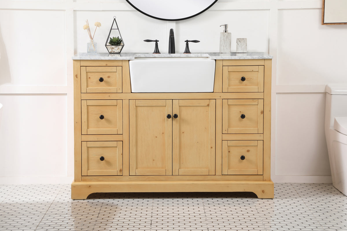 48 inch Single bathroom vanity in natural wood