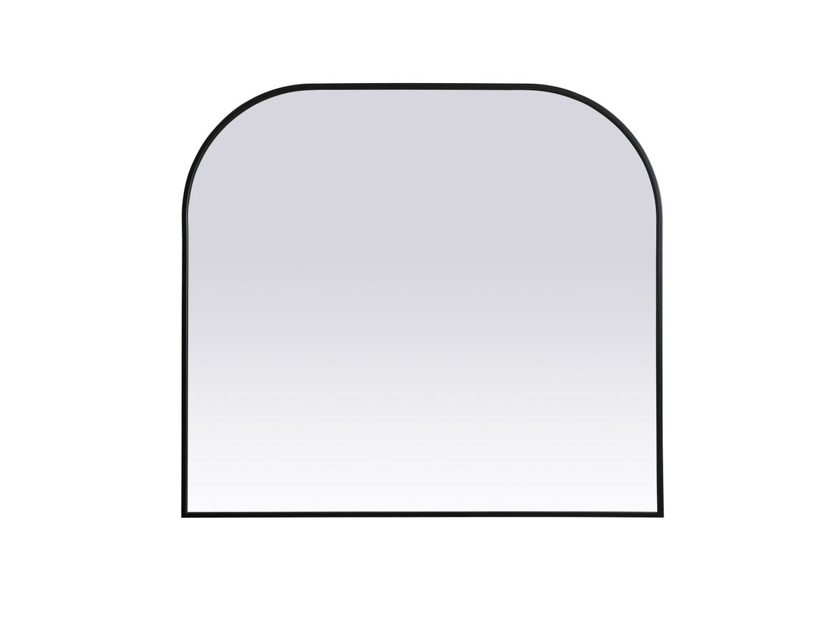 Metal Frame Arch Mirror 42x38 Inch in Black