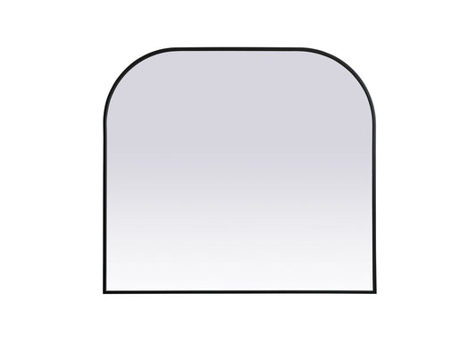 Metal Frame Arch Mirror 42x38 Inch in Black