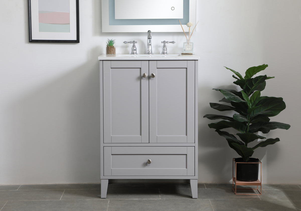24 inch Single Bathroom Vanity in Grey