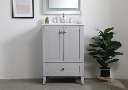 24 inch Single Bathroom Vanity in Grey