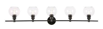 Collier 5 light Black and Clear glass Wall sconce