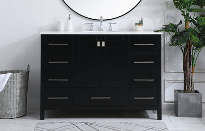 48 inch Single Bathroom Vanity in Black