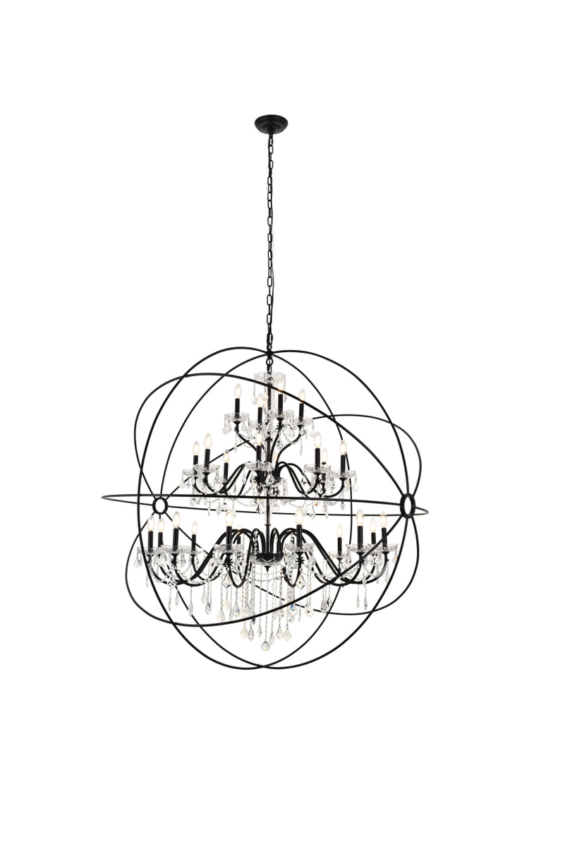 Cordelia 24 Light black Crystal Pendant