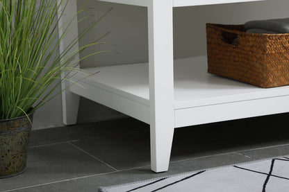 36 inch Single Bathroom Vanity in White with Backsplash