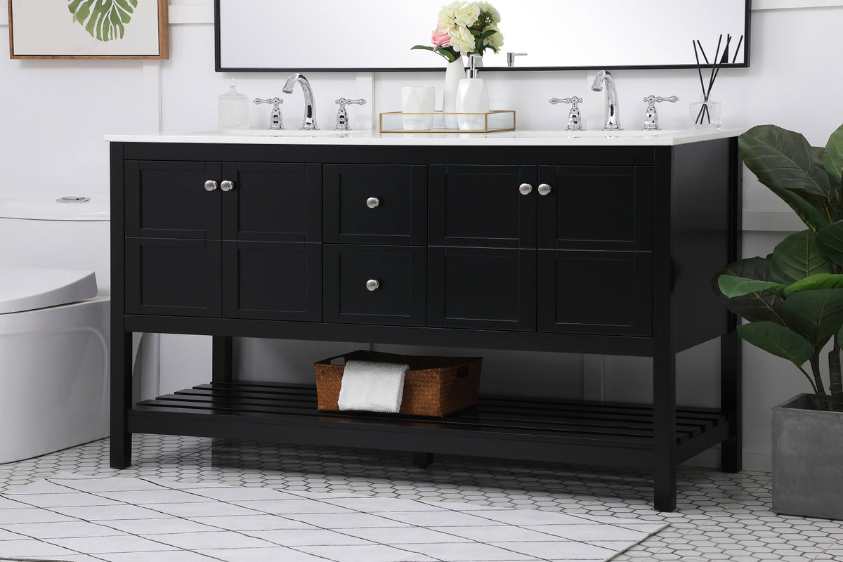 60 inch Single Bathroom Vanity in Black
