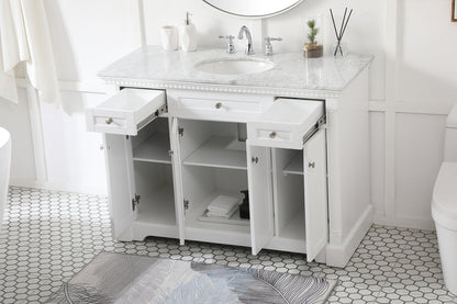 48 inch Single bathroom vanity in  White
