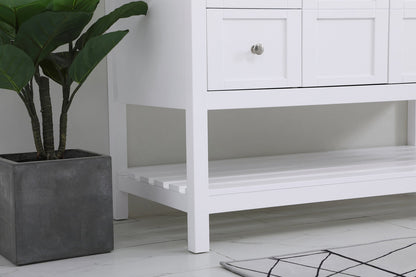 48 inch Single Bathroom Vanity in White with Backsplash